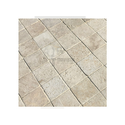 Pavé en Travertin PREMIUM vieilli 15,3x15,3x3cm