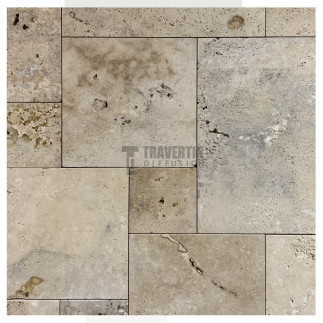 Carrelage travertin MIX ECO 2CH vieilli Opus Romain ép.1,2cm