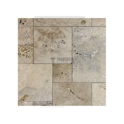 Carrelage travertin MIX ECO 2CH vieilli Opus Romain ép.1,2cm