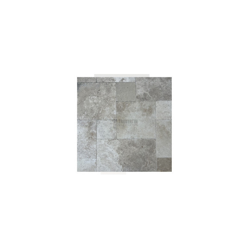 Carrelage travertin CLASSIC MIX vieilli Opus Romain ép.3cm