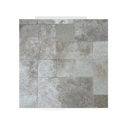 Carrelage travertin CLASSIC MIX vieilli Opus Romain ép.3cm