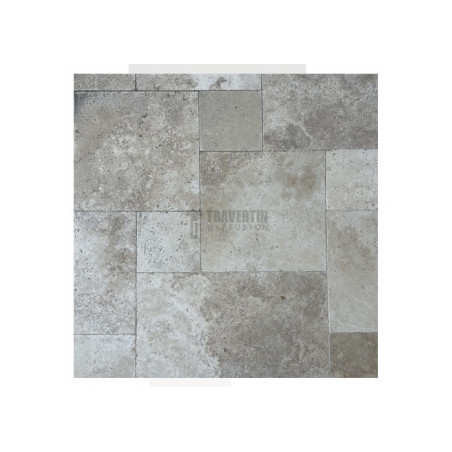 Carrelage travertin CLASSIC MIX vieilli Opus Romain ép.3cm