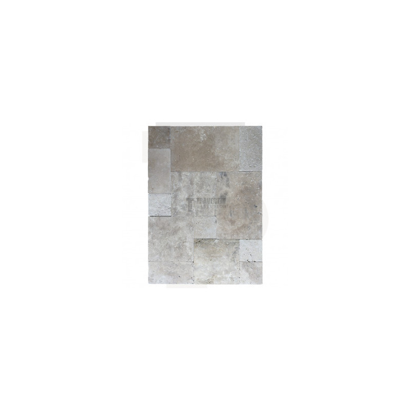 Carrelage travertin CLASSIC MIX vieilli Opus Romain ép.1,2 cm