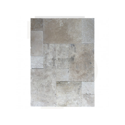 Carrelage travertin CLASSIC MIX vieilli Opus Romain ép.1,2 cm