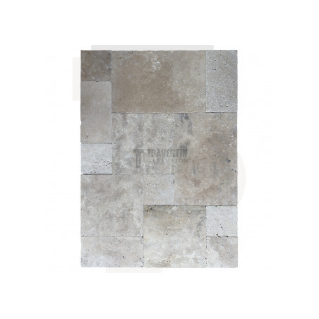 Carrelage travertin CLASSIC MIX vieilli Opus Romain ép.1,2 cm