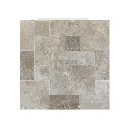 Carrelage travertin MIX 2CH vieilli Opus Romain ép.3cm