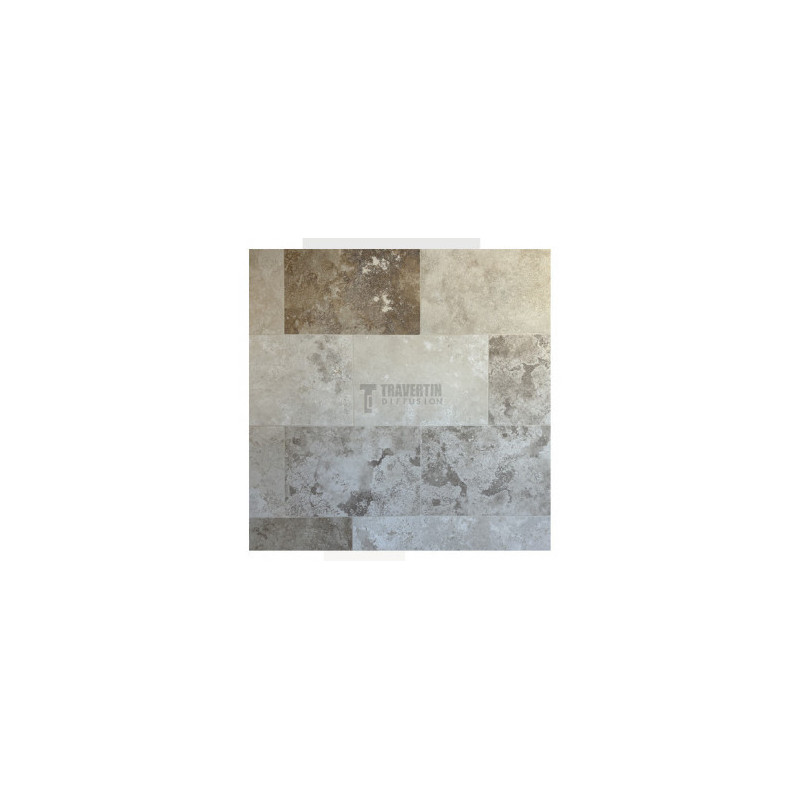 Carrelage travertin MIX 2CH vieilli 40,6x61x3cm