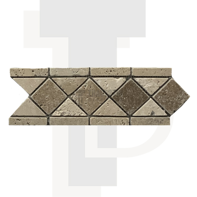 Frise travertin Beige/Noisette 10x29x1cm