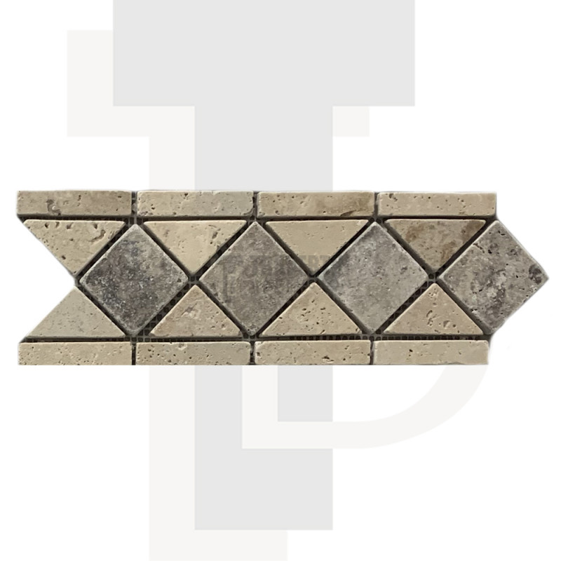 Frise travertin Beige/Gris 10x29x1cm