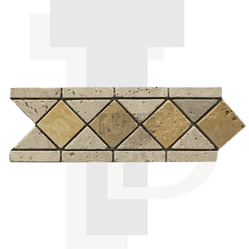 Frise travertin Beige/Jaune 10x29x1cm
