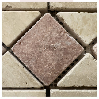 Frise travertin Beige/Vieux Rose 10x29x1cm