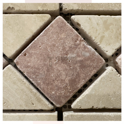 Frise travertin Beige/Vieux Rose 10x29x1cm