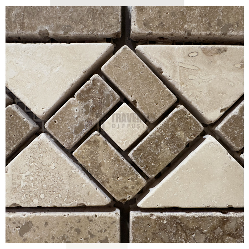 Frise spiral Travertin Beige/Noisette 12x29x1cm
