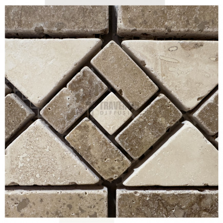 Frise spiral Travertin Beige/Noisette 12x29x1cm