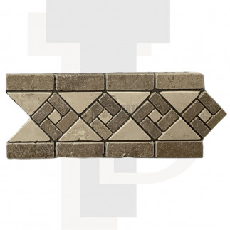 Frise spiral Travertin Beige/Noisette 12x29x1cm