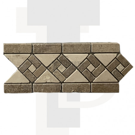 Frise spiral Travertin Beige/Noisette 12x29x1cm