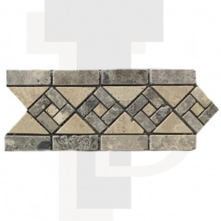 Frise spiral Travertin Beige/Gris 12x29x1cm