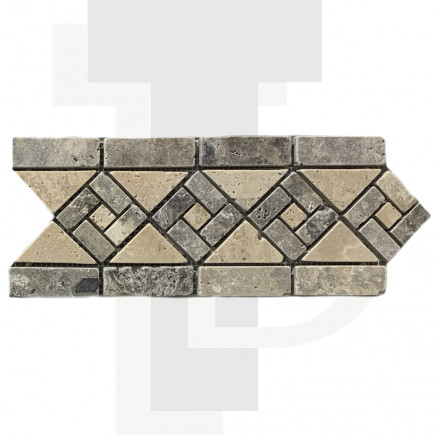 Frise spiral Travertin Beige/Gris 12x29x1cm