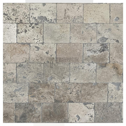 Pavé travertin MIX 2CH vieillie 15,3x15,3x3cm
