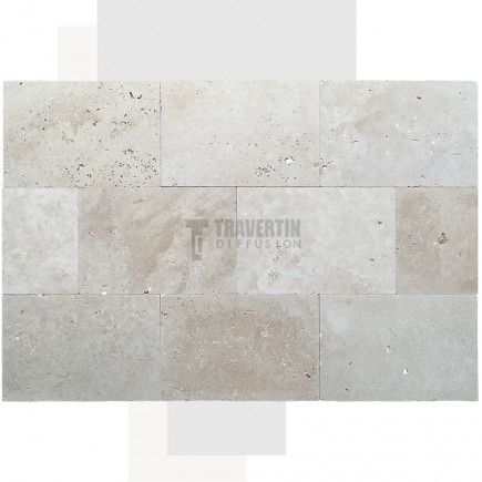 Carrelage travertin STANDARD LIGHT 40,6x61x1,2cm