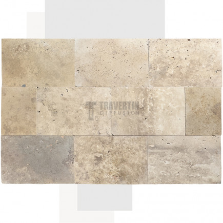 Carrelage travertin MIX NUANCÉ vieilli 40,6x61x1,2cm