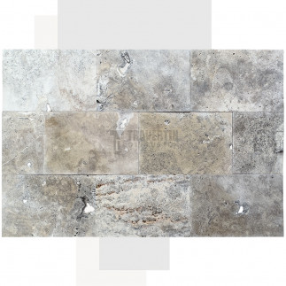 Carrelage travertin SILVER 2CH vieilli 40,6x61x1,2cm