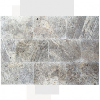 Carrelage travertin SILVER vieilli 40,6x61x1,2cm