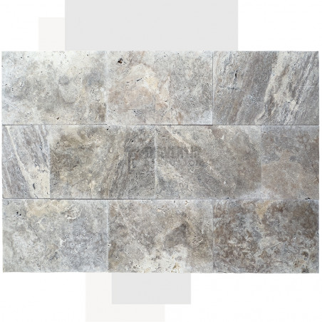 Carrelage travertin SILVER vieilli 40,6x61x1,2cm