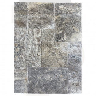 Carrelage travertin SILVER vieilli Opus Romain ép.1,2cm