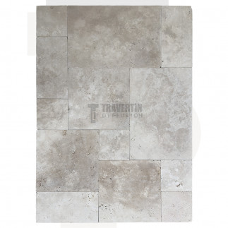 Carrelage travertin PREMIUM vieilli Opus Château ép.1,5cm