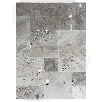 Carrelage travertin MIX COM 2 vieilli Opus Romain ép.1,2cm