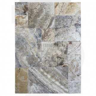 Carrelage travertin SCABOS vieilli Opus Romain ép.1,2cm
