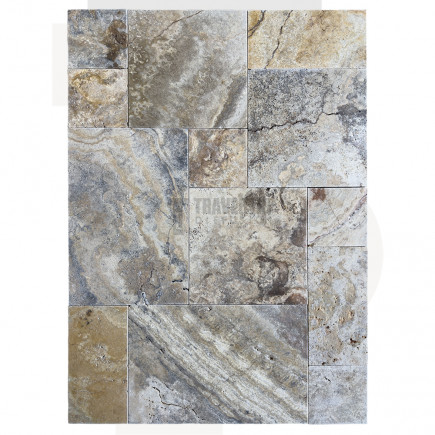 Carrelage travertin SCABOS vieilli Opus Romain ép.1,2cm
