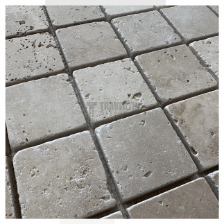 Petit carrelage travertin sol-mur premium Beige 10x10x1cm