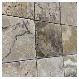 Petit carrelage travertin sol-mur Scabas 10x10x1cm