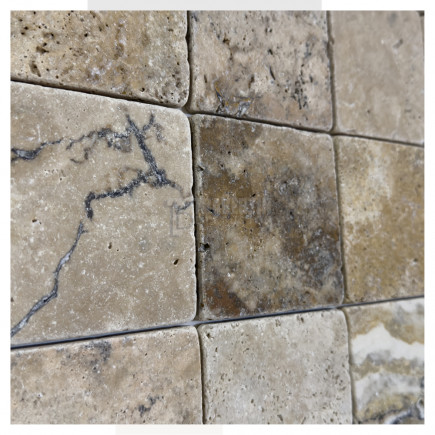Petit carrelage travertin sol-mur Scabas 10x10x1cm