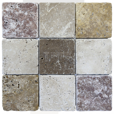 Petit carrelage travertin sol-mur Mélange 10x10x1cm