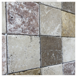Petit carrelage travertin sol-mur Mélange 10x10x1cm
