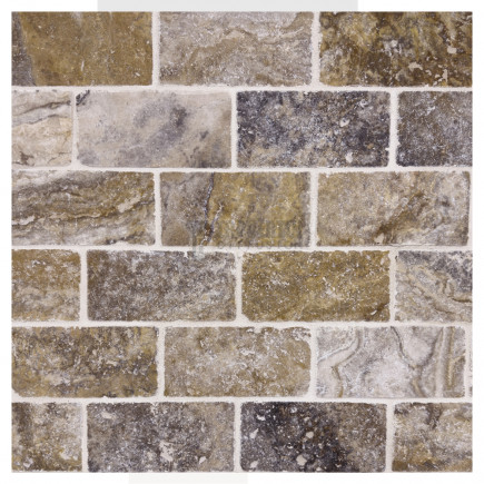 Petit carrelage travertin sol-mur Scabas 7,5x15x1cm