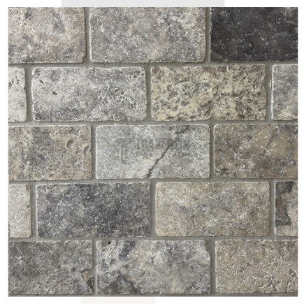 Petit carrelage travertin sol-mur Silver 7,5x15x1cm