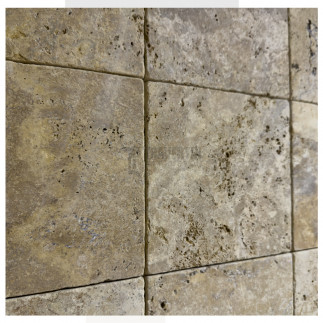 Petit carrelage travertin sol-mur Jaune 20x20x1cm