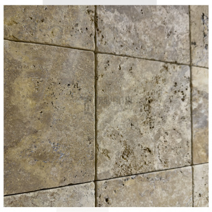Petit carrelage travertin sol-mur Jaune 20x20x1cm