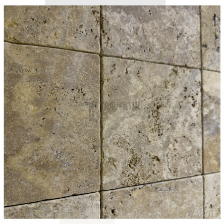 Petit carrelage travertin sol-mur Jaune 20x20x1cm