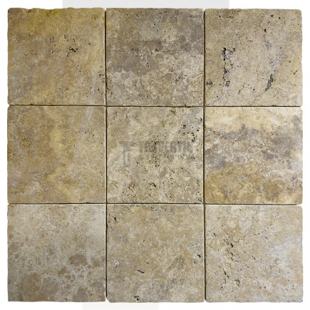 Petit carrelage travertin sol-mur Jaune 20x20x1cm