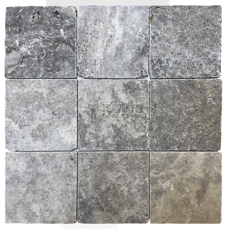 Petit carrelage travertin sol-mur Silver 20x20x1cm