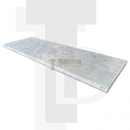 Marche escalier en Travertin SILVER vieilli BR 100x33x3cm
