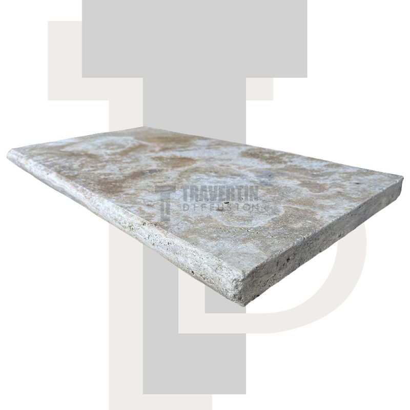 Margelle Piscine en Travertin SCABOS Bord Rond 33x61x3cm