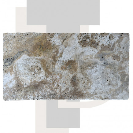 Margelle Piscine en Travertin SCABOS Bord Rond 33x61x3cm
