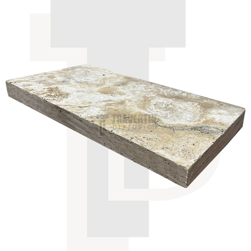 Margelle Piscine en Travertin SCABOS Bord Droit 33x61x5cm