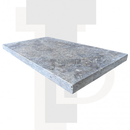 Margelle Piscine en Travertin SILVER Bord Droit 33x61x3cm